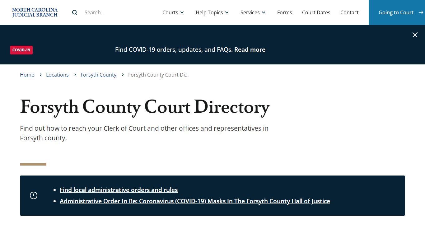 Forsyth County Court Directory | North Carolina Judicial ...