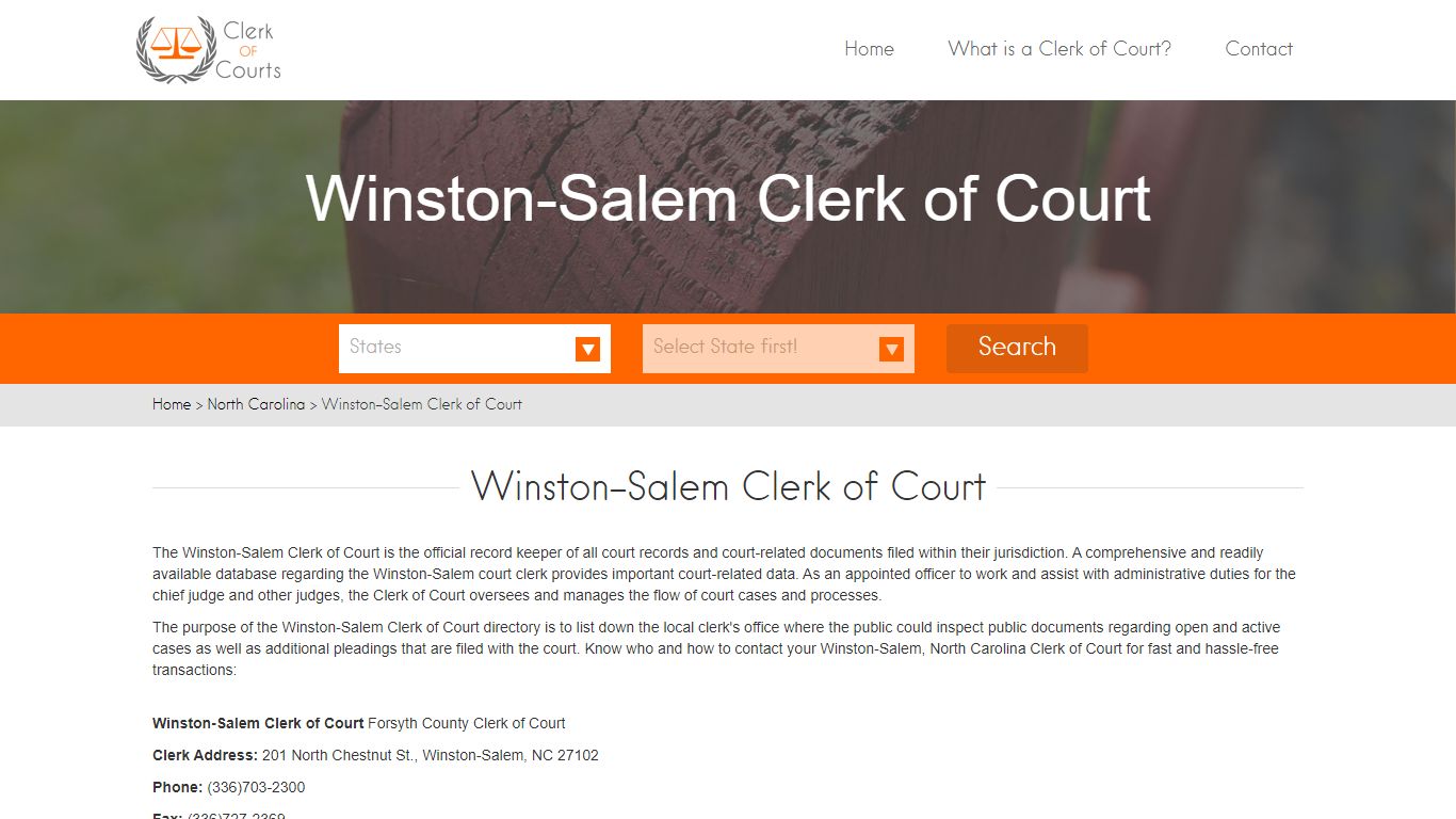 Find Your Forsyth County Clerk of Courts in NC - clerk-of ...